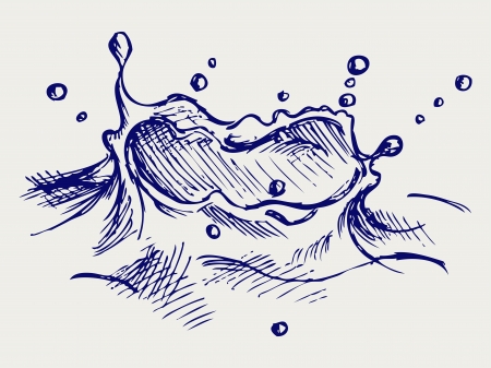 Water drops. Doodle styleのイラスト素材