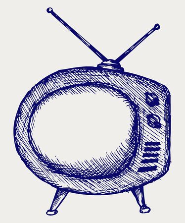 Retro TV. Doodle styleのイラスト素材