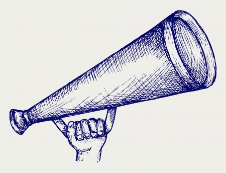 Megaphone. Doodle styleのイラスト素材