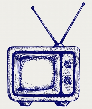 Retro TV. Doodle styleのイラスト素材