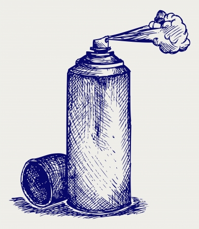 Spray paint. Doodle styleのイラスト素材