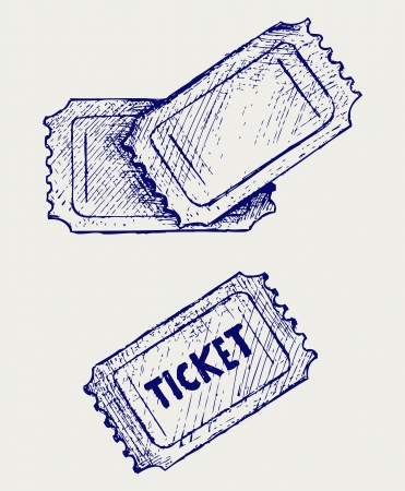 Ticket. Doodle styleのイラスト素材