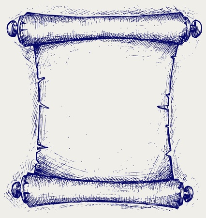Old scroll. Doodle styleのイラスト素材