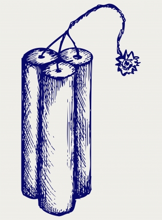 Dynamite. Doodle styleのイラスト素材