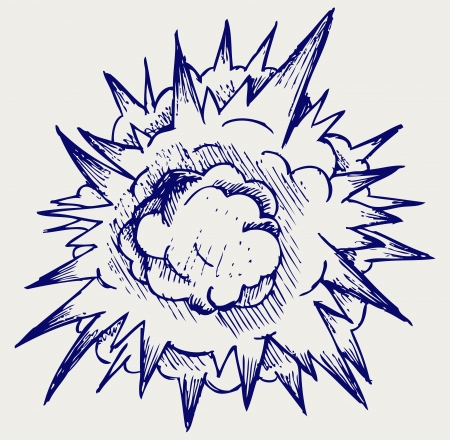Cloud after the explosion. Doodle styleのイラスト素材