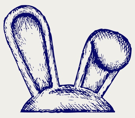 Easter bunny ears. Doodle styleのイラスト素材