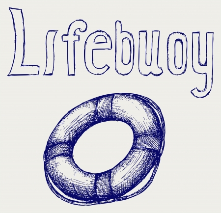 Life Belt. Doodle styleのイラスト素材