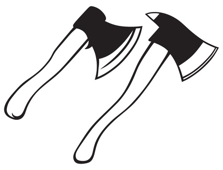 Set axe isolated on white backgroundのイラスト素材