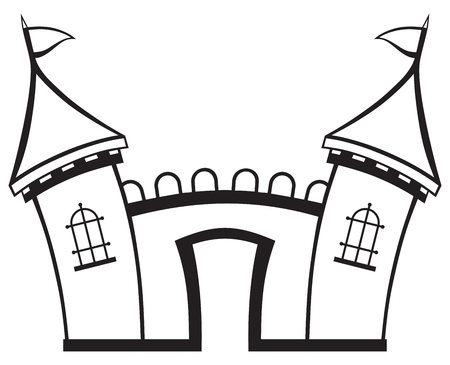 Icon castle isolated on white backgroundのイラスト素材