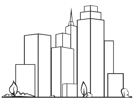 Urban cityscape isolated on white backgroundのイラスト素材