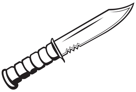 Silhouette of a knife isolated on white backgroundのイラスト素材