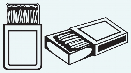 Safety matches in box isolated on blue backgroundのイラスト素材