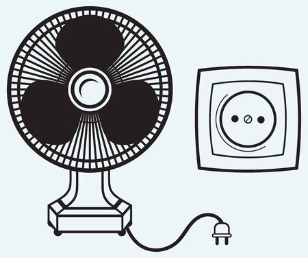Electric fan isolated on blue backgroundのイラスト素材