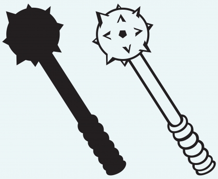 Iron mace isolated on blue backgroundのイラスト素材