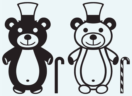 Creative teddy bear isolated on blue backgroundのイラスト素材