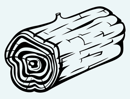 Cross section of tree stump  Image isolated on blue backgroundのイラスト素材