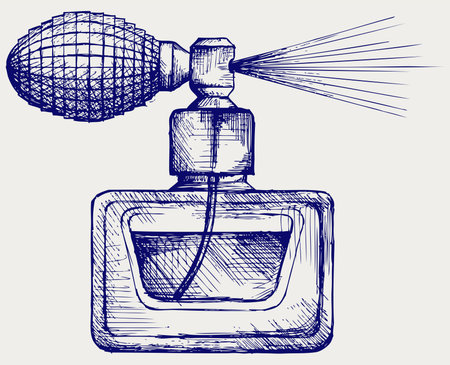 Perfume bottle  Doodle styleのイラスト素材