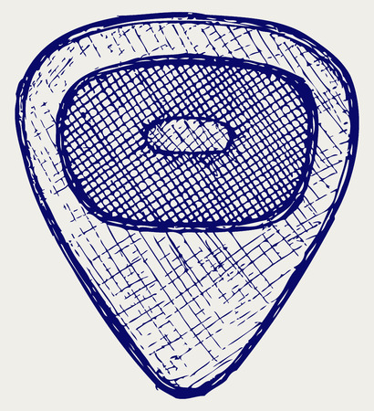 Guitar plectrum  Doodle styleのイラスト素材