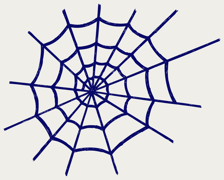 Spider net  Doodle styleのイラスト素材