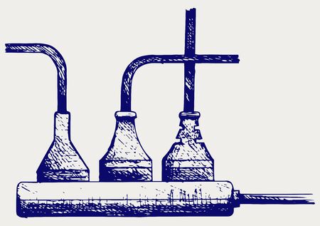 Power cord. Doodle styleのイラスト素材