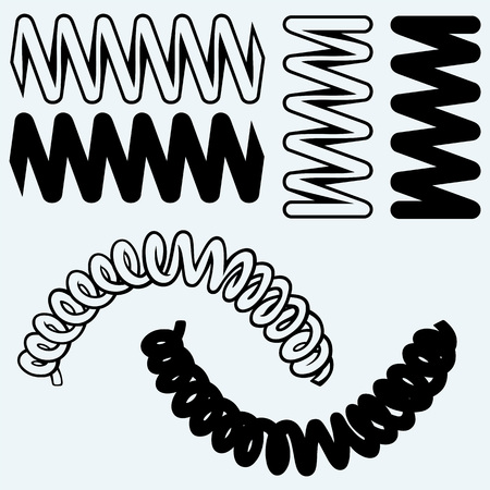 Tension springs. Isolated on blue backgroundのイラスト素材