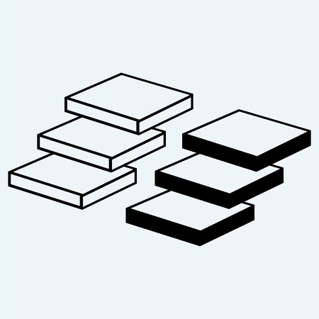 Three steps stair. Isolated on blue backgroundのイラスト素材