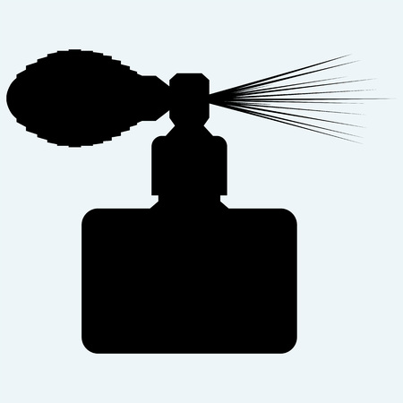 Perfume spray bottle. Isolated on blue background. のイラスト素材