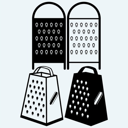 Metal grater. Isolated on blue background. Vector silhouettesのイラスト素材