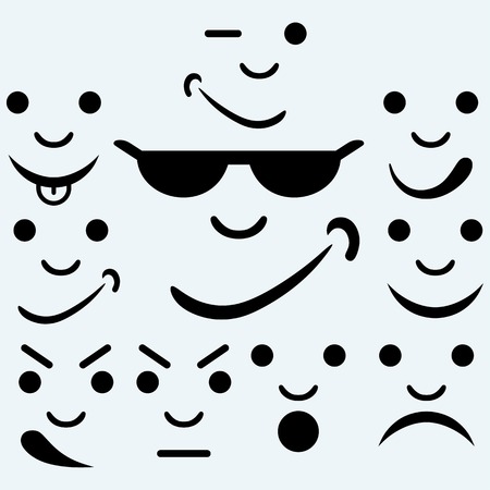 set of smileysのイラスト素材