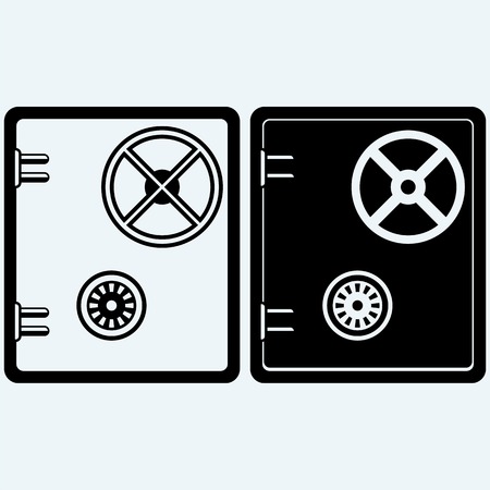 Safe icon. Isolated on blue backgroundのイラスト素材