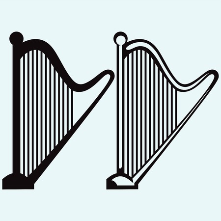 Illustration of lyre silhouettesのイラスト素材