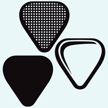 Guitar plectrum. Image isolated on blue backgroundのイラスト素材