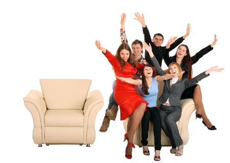  Business group of people give discount. Isolated. Concept.の写真素材
