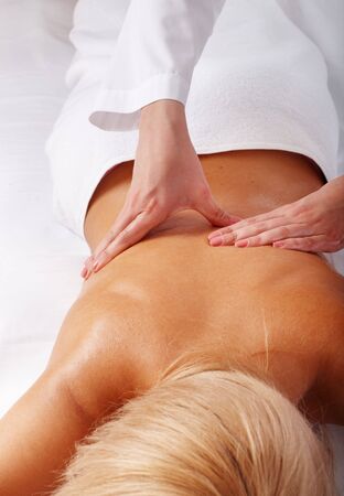  Massage of female back. Spa beauty.の写真素材