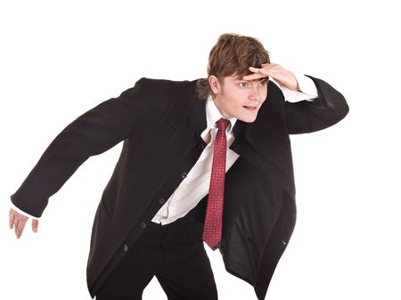 Businessman look forward in future. Isolated.の写真素材