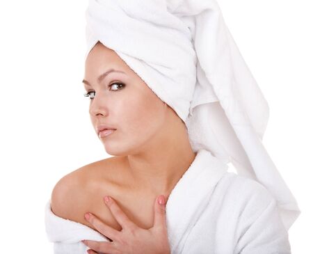 Beautiful young woman in spa. Health resort.の写真素材