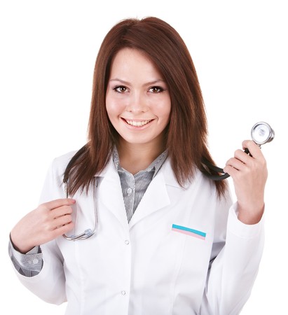Medicine doctor with stethoscope. Isolated.の写真素材