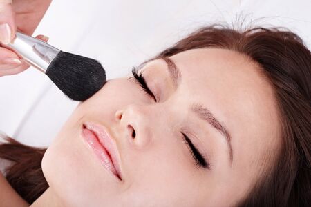Beautiful girl with false eyelash. Isolated.の写真素材