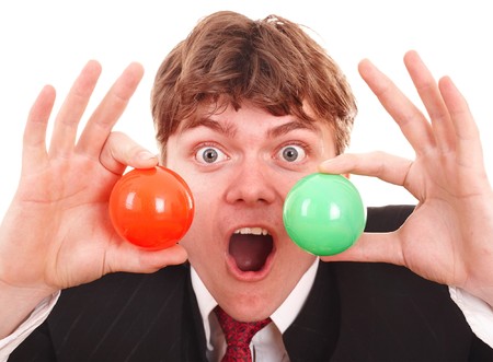 Businessman with  group ball. Concept.の写真素材
