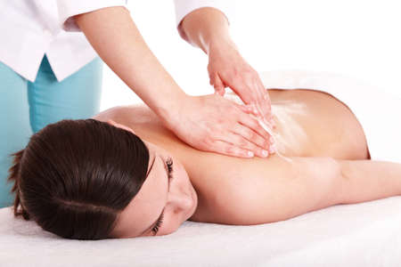 Beautiful young woman  having  massage.の写真素材