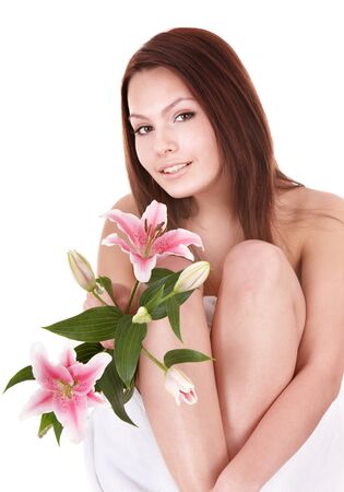 Beautiful young woman in spa. Health and beauty.の写真素材