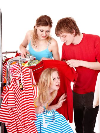 Group people in clothing shop. Isolated.の写真素材