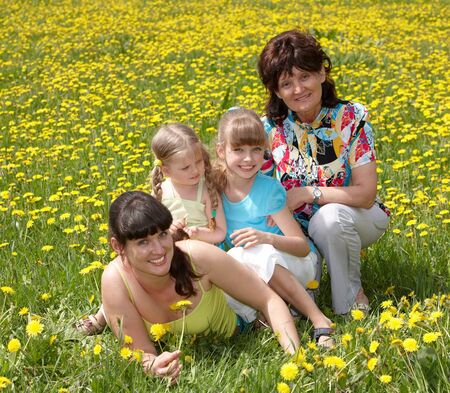 Grandmother with daughter in outdoor. Happy family.の写真素材