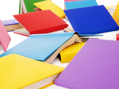 Group of open book on white.の写真素材