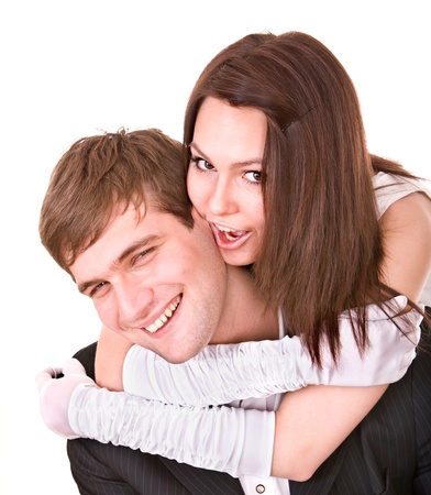Couple of girl and man. Love and passion.の写真素材