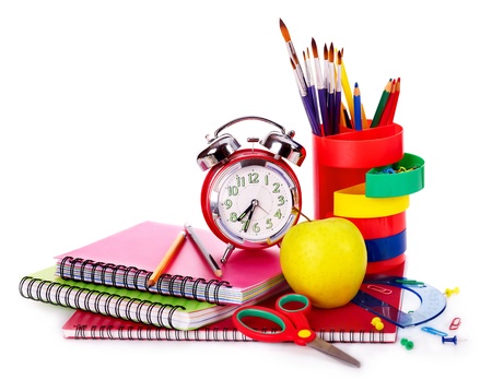 Back to school supplies. Isolated.の写真素材