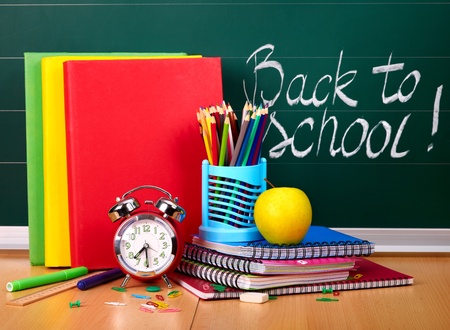 Back to school supplies. Isolated.の写真素材