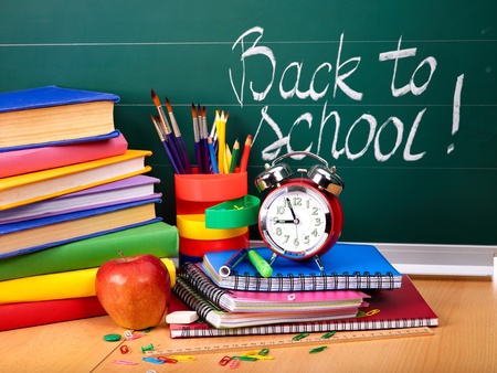 Back to school supplies. Isolated.の写真素材