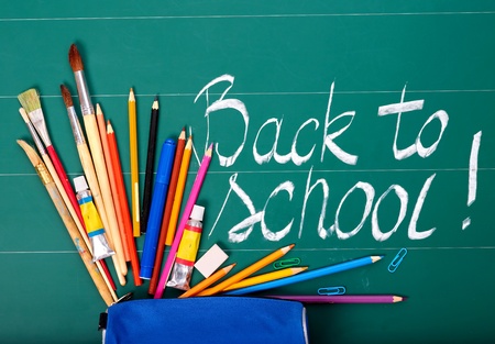 Back to school supplies. Isolated.の写真素材