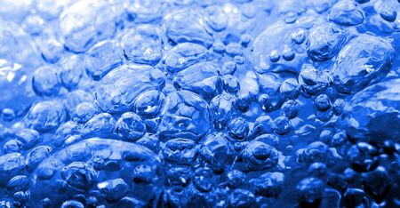 Abstract texture of blue water with bubble.